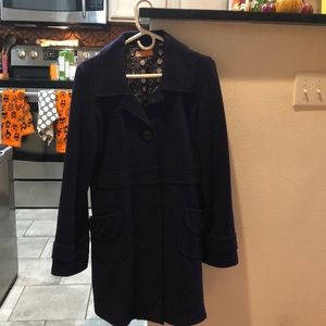 Navy knee length pea coat